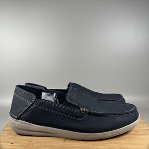 S‎ Clarks Gorwin Step Slip On Shoes Men's US 9 M Navy Blue Loafers Suede NEW
